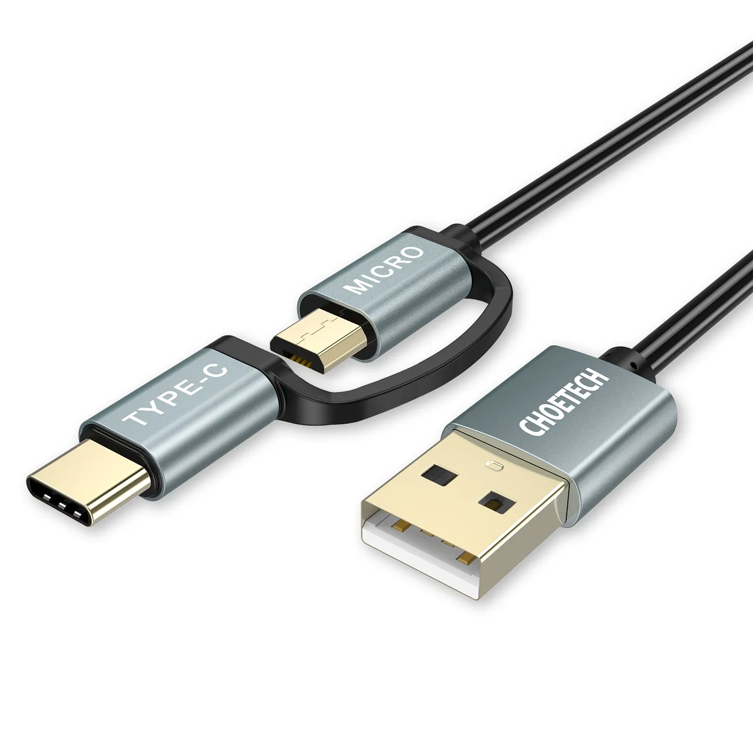 2 in 1 USB-C and Micro USB-Cable (Certified)