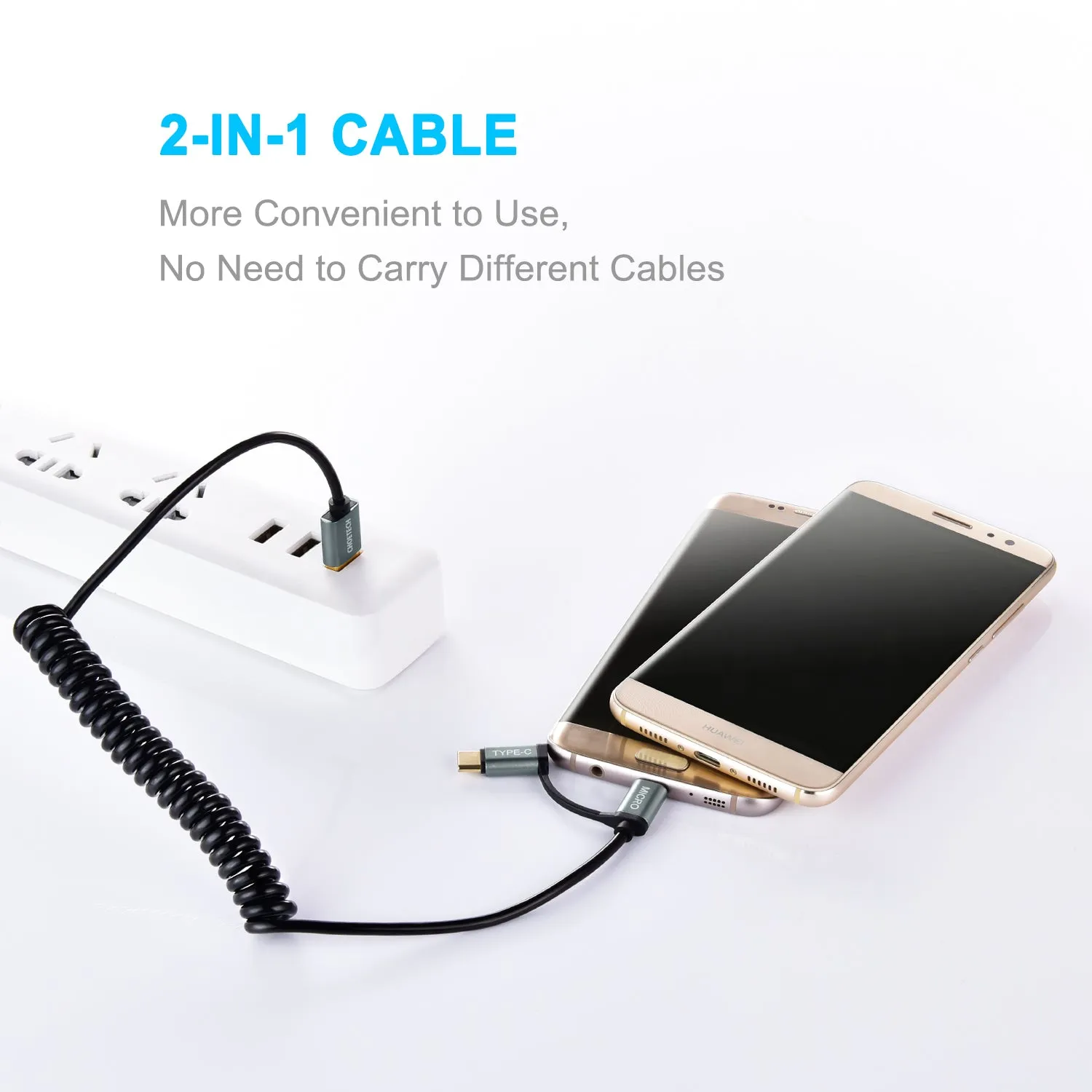 2 in 1 USB-C and Micro USB-Cable (Certified)