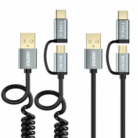 2 in 1 USB-C and Micro USB-Cable (Certified)