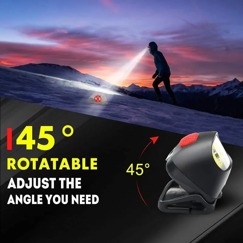 300 Lumens COB & LED Battery Headlamp with 6 x AAA Batteries 2Pack