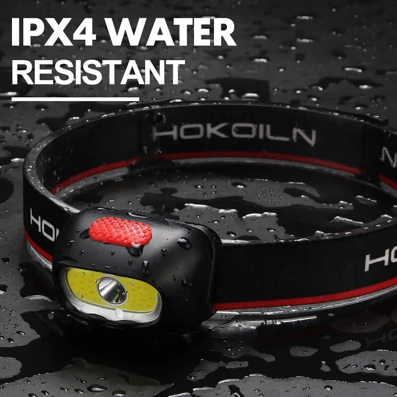 300 Lumens COB & LED Battery Headlamp with 6 x AAA Batteries 2Pack