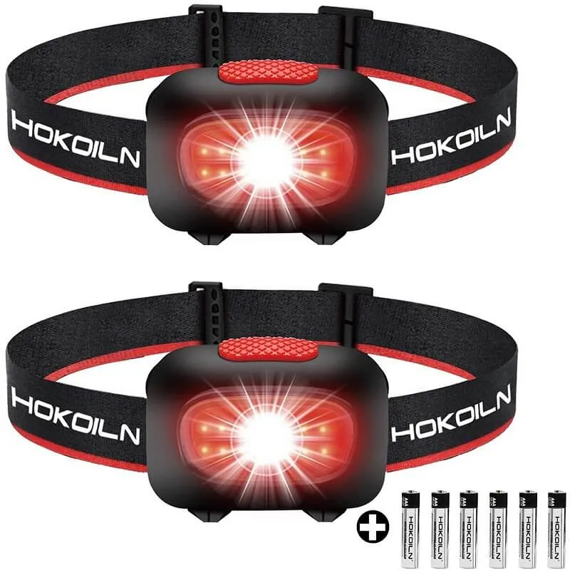 300 Lumens COB & LED Battery Headlamp with 6 x AAA Batteries 2Pack