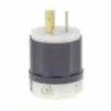 4570C Leviton Locking Plug, 15 Amp, 250 Volt, Industrial Grade, Black & White