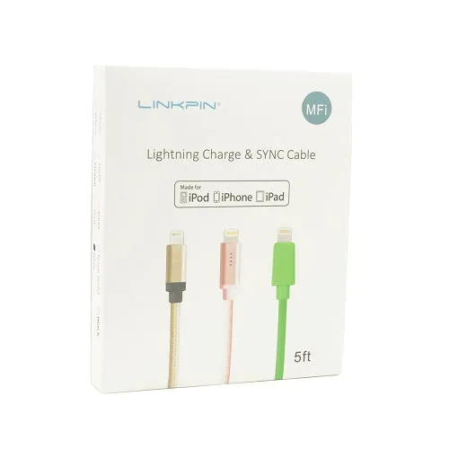 5' LinkPin MFi Lightning to USB Charge/Sync Cable - For Apple Devices with Lightning Connector (Green)
