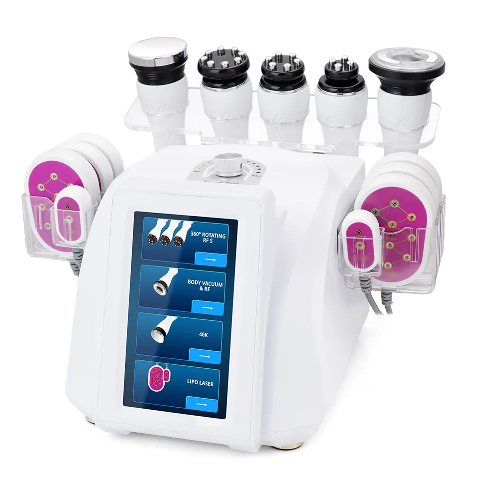 6 In 1 Ultrasonic Cavitation Vacuum 360° Automatic Rotary Radio Frequency Lipo Laser Body Slimming  Machine