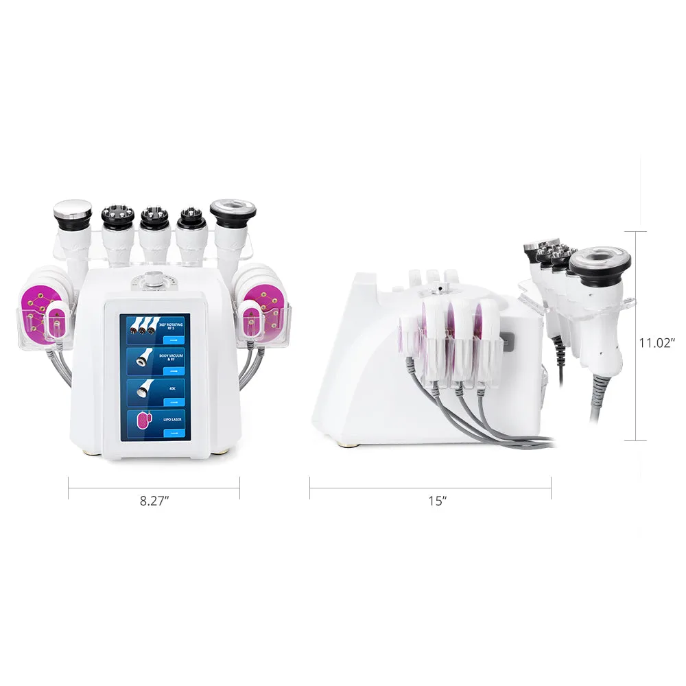 6 In 1 Ultrasonic Cavitation Vacuum 360° Automatic Rotary Radio Frequency Lipo Laser Body Slimming  Machine