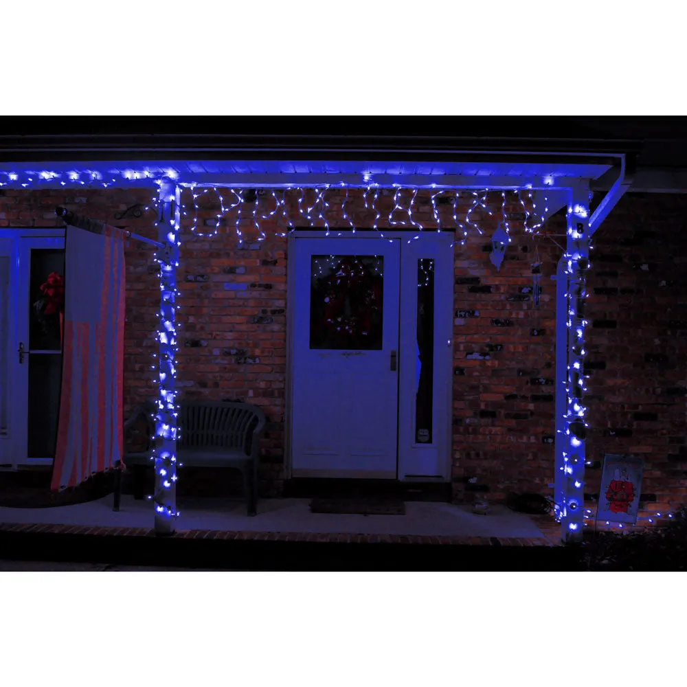 8 Modes Curtain Icicle Lights 16.4x2 Foot 150LED with Memory Function Starry Fairy Lights for Indoor Outdoor Fair Garden Patio Party Decor with Waterproof and UL Safety Standard