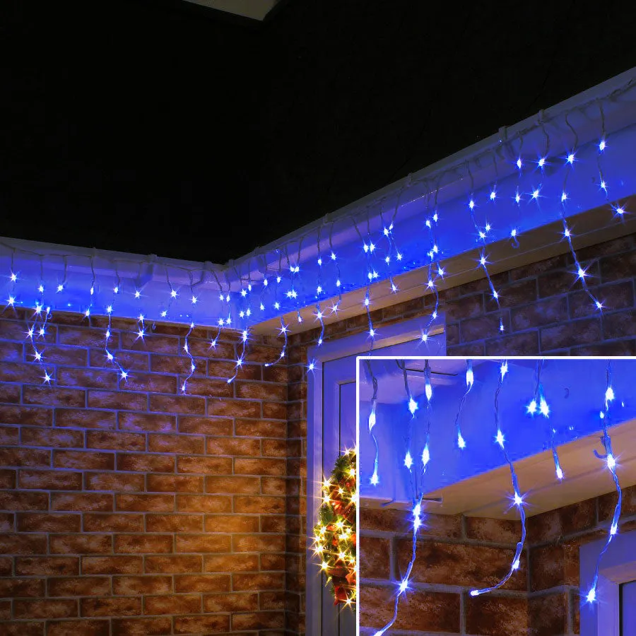 8 Modes Curtain Icicle Lights 16.4x2 Foot 150LED with Memory Function Starry Fairy Lights for Indoor Outdoor Fair Garden Patio Party Decor with Waterproof and UL Safety Standard