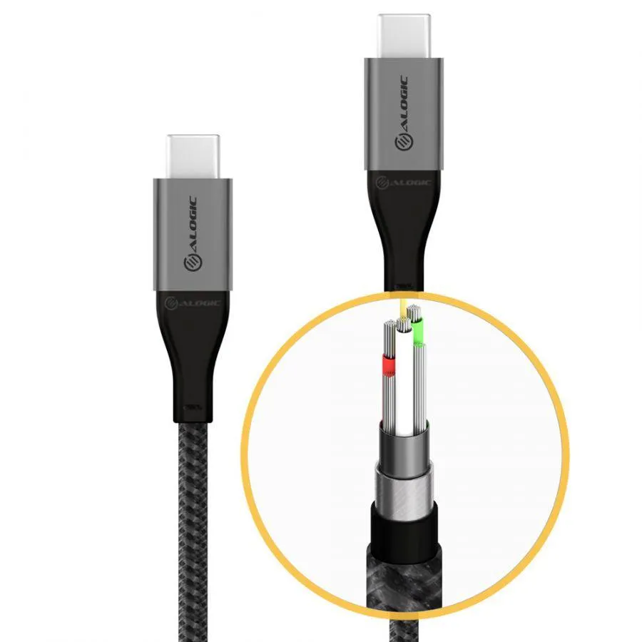 ALOGIC Super Ultra USB 2.0 USB-C to USB-C Cable - 5A|480Mbps - Space Grey - 3m (ULCC203-SGR)