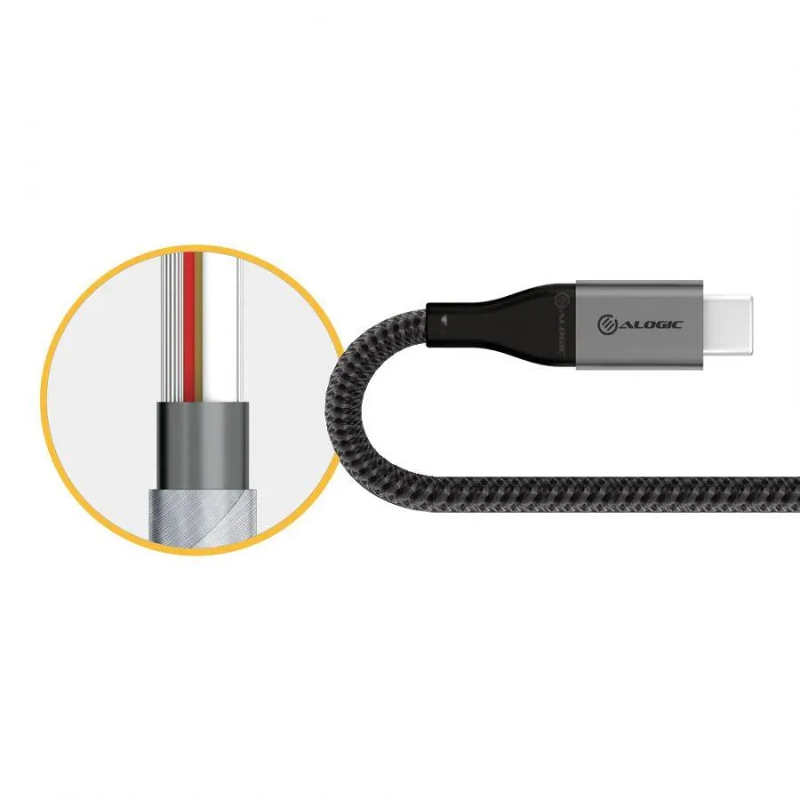 ALOGIC Super Ultra USB 2.0 USB-C to USB-C Cable - 5A|480Mbps - Space Grey - 3m (ULCC203-SGR)