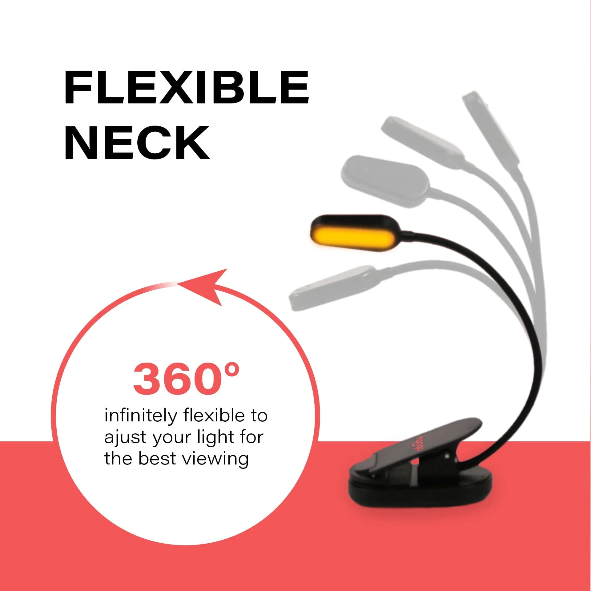 Amber and White Clip-On Book Light