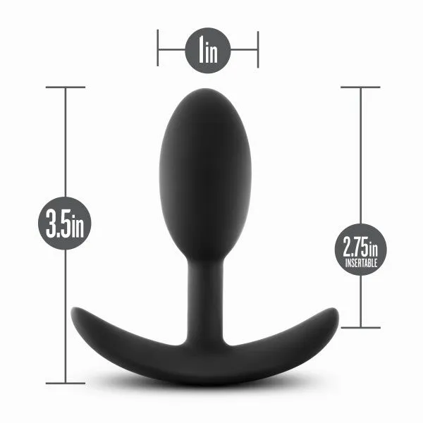 Anal Adventures Platinum Silicone Vibra Slim Plug Small Black
