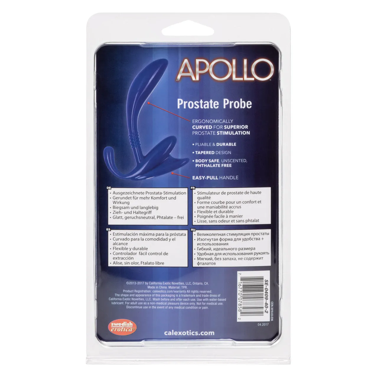 Apollo Curved Prostate Probe Blue