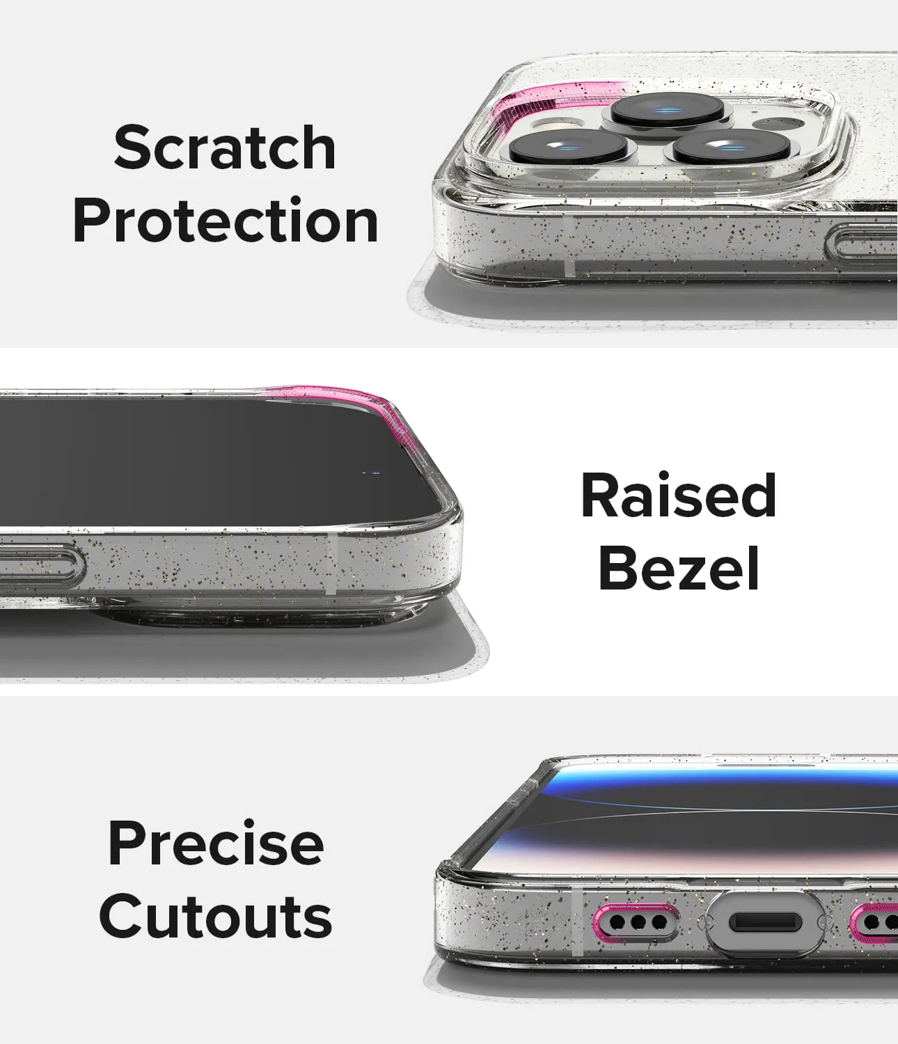 Apple iPhone 14 Pro Max Back Cover Case | Air-Glitter Clear