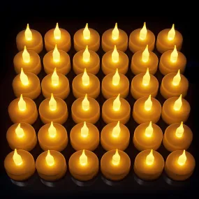 Argus Flameless LED Tealights, Smokeless Plastic Decorative Candles Perfect for Gifts (Yellow Light, Pack of 48)