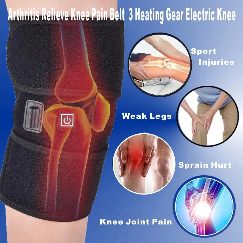 Arthritis Relieve Knee Pain Belt  3 Heating Gear Electric Knee Protection Heating Massager Pads Therapy Adjustable Brace Support