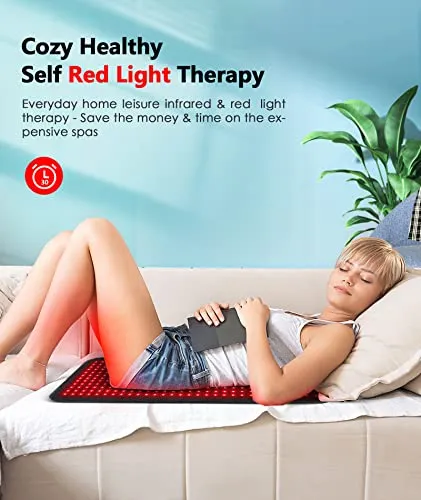 Astarexin Red Light Therapy Pad for Body, 180W LED Red & Infrared Light Device Mat with 660nm & 850nm Wavelengths for Waist Back Shoulder Muscle Pain Relief