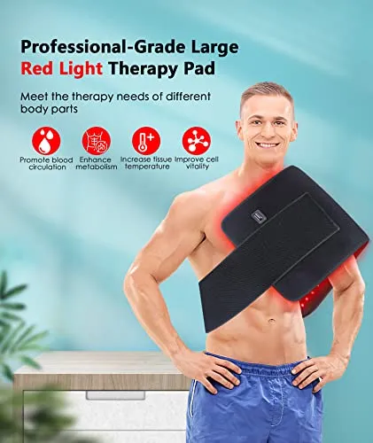 Astarexin Red Light Therapy Pad for Body, 180W LED Red & Infrared Light Device Mat with 660nm & 850nm Wavelengths for Waist Back Shoulder Muscle Pain Relief