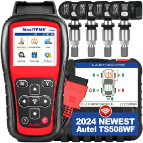 Autel MaxiTPMS TS508WF KIT TPMS Programming Tool, 2024 Upgraded WiFi Ver. of TS508K TS508 TS501 TS601 w/ $120 4PCS 315MHz 433MHz Autel MX-Sensor, Full TPMS Activate Relearn Diagnostic Scan Tool