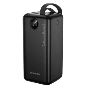 Awei Powerful Power Bank Spare External Battery Fast Charge With Led Digital Display 50000mAh