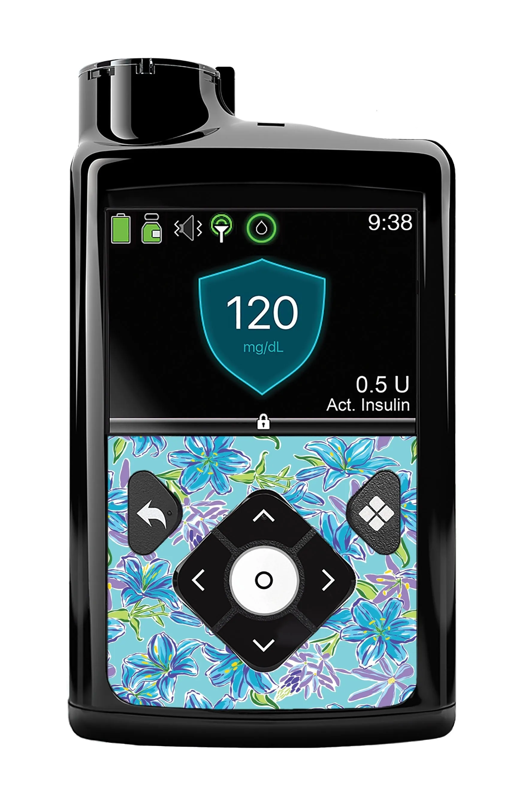 Azul Flowers Sticker for Medtronic MiniMed 770G & 780G
