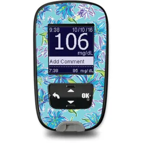 Azul Flowers Sticker for the Accu-Chek Guide Glucometer