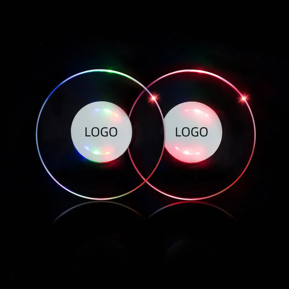 Barware Party Favor Stickers Transparent LED Coasters(50Pack)