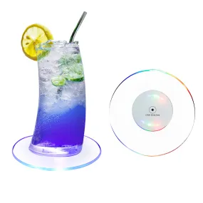 Barware Party Favor Stickers Transparent LED Coasters(50Pack)