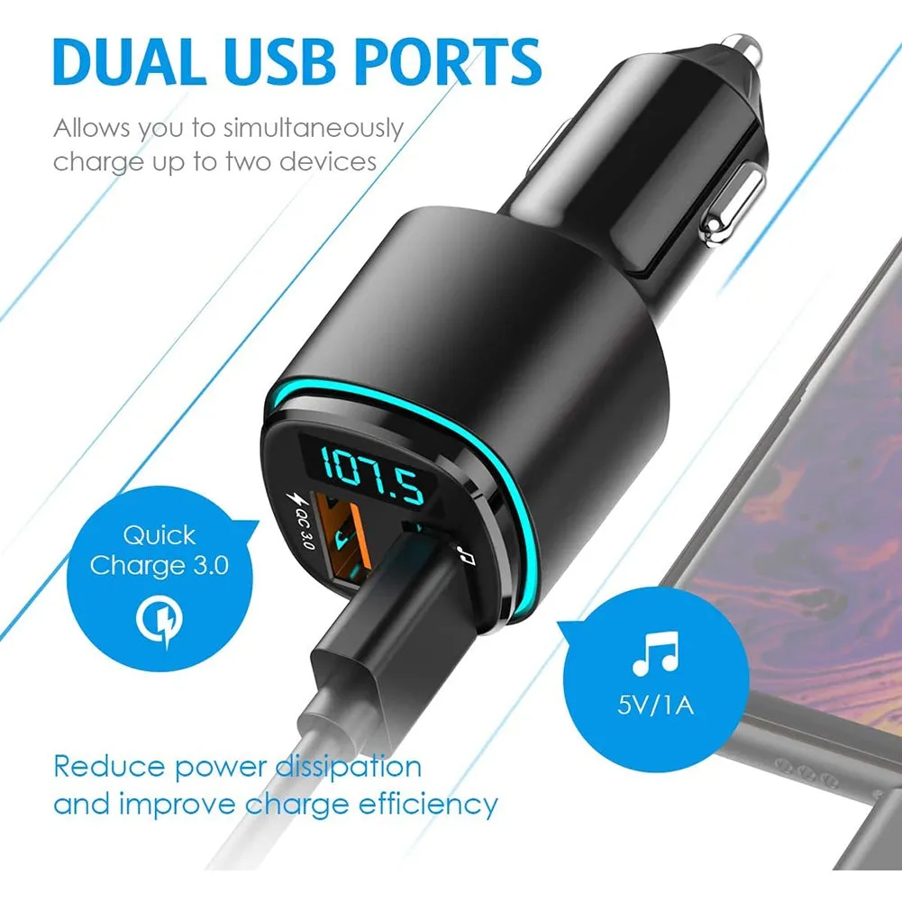 Bc41 Car Fm Transmitter Bluetooth MP3 Player Charger Cigarette