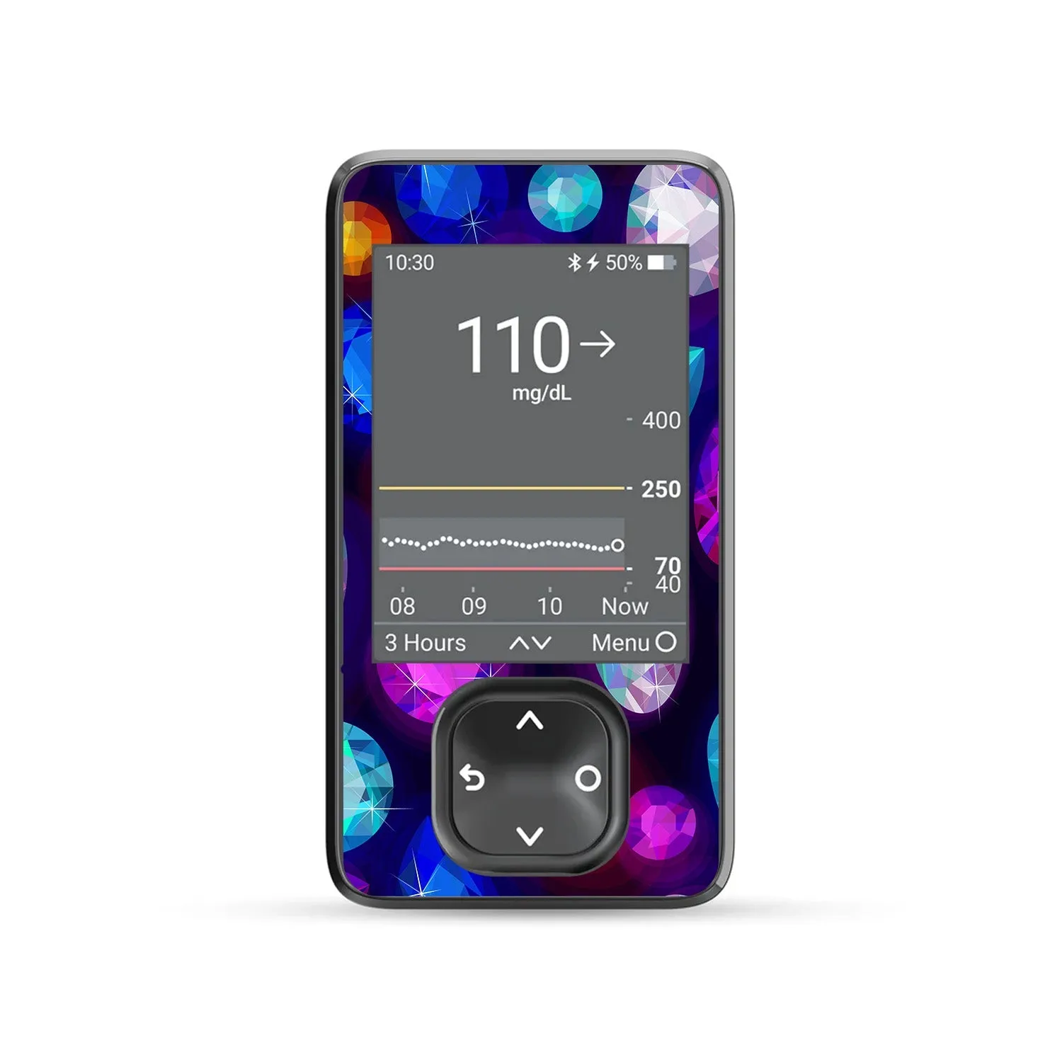 Bejeweled DEXCOM G7 and Stelo and G6 Touchscreen Receiver Sticker