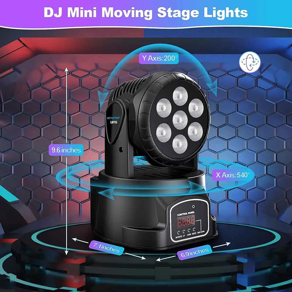 Betopper LM70SR 7x8W RGBW Moving Head Lights Clearance