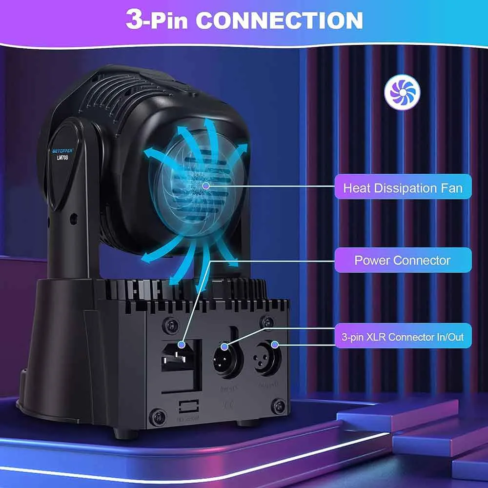 Betopper LM70SR 7x8W RGBW Moving Head Lights Clearance