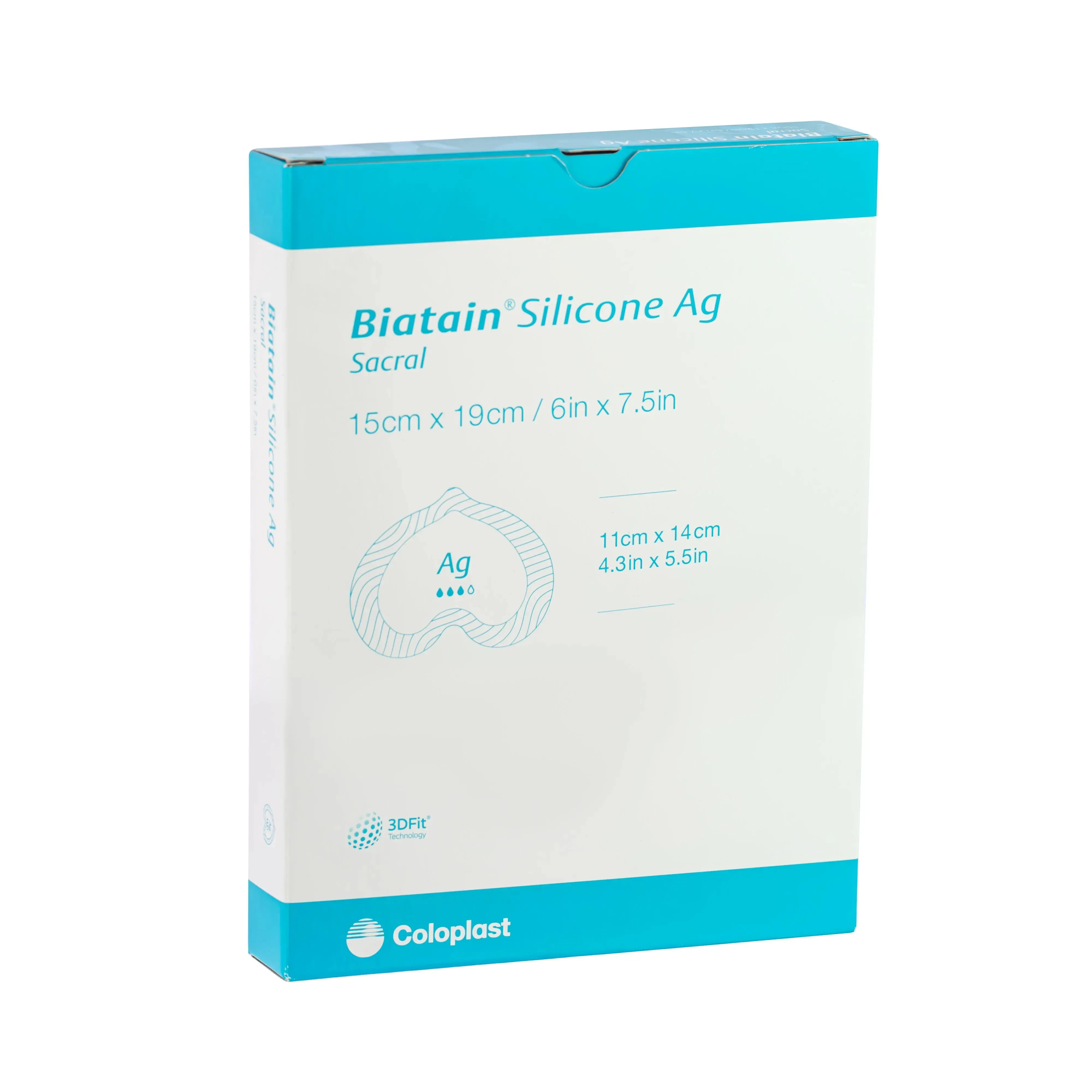 Biatain Silicone Ag Border Dressing (Sacral) (15cm x 19cm) (x5)