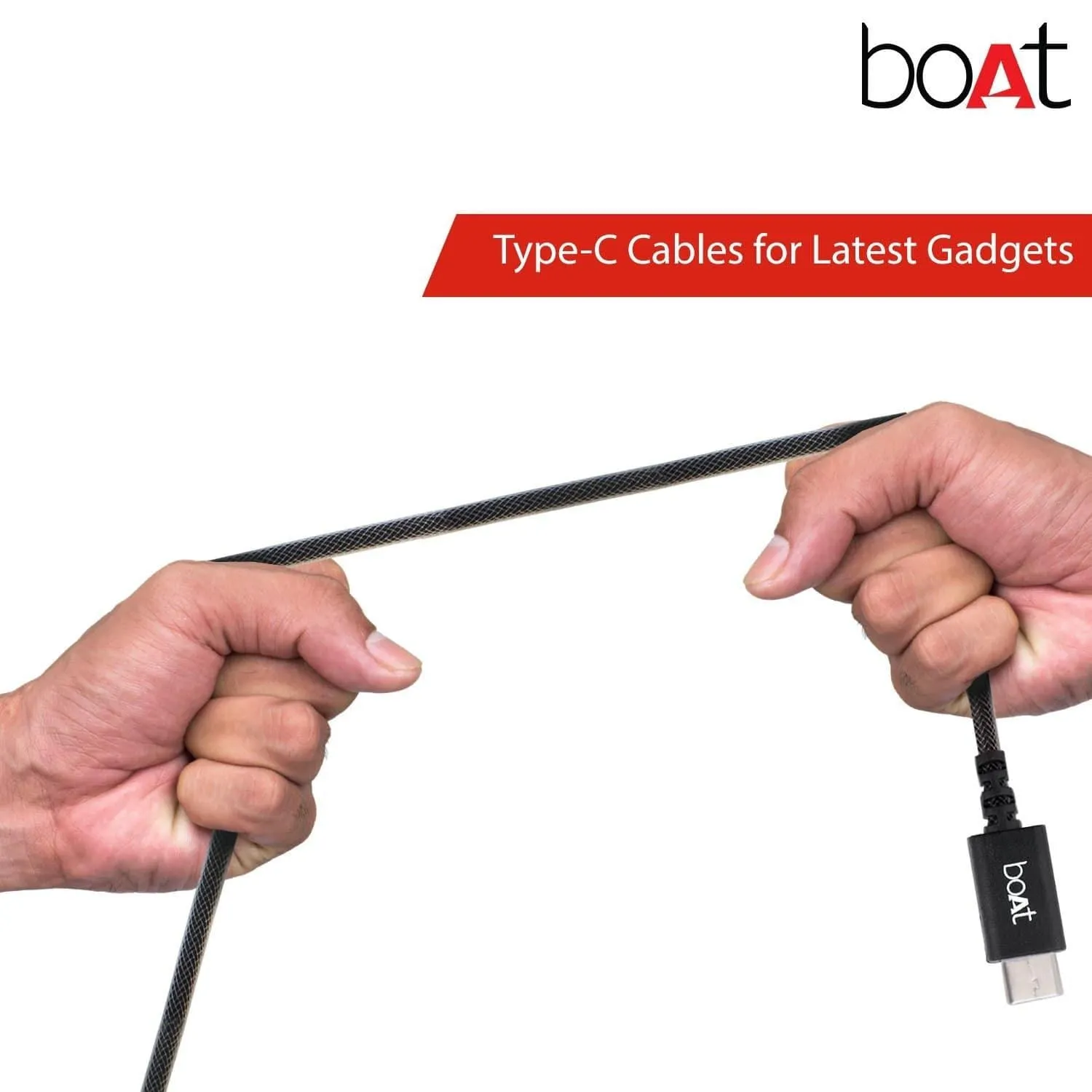 boAt A400 USB Type-C to USB-A 2.0 Male Data Cable, 2 Meter