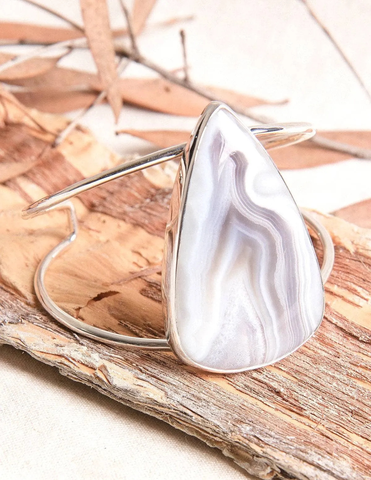 Botswana Agate Gemstone Cuff - One Of A Kind