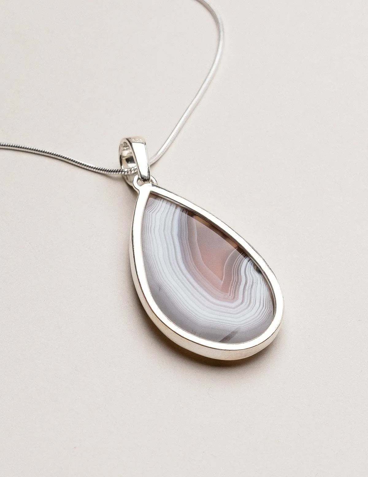 Botswana Agate Silver Necklace