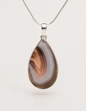 Botswana Agate Silver Necklace