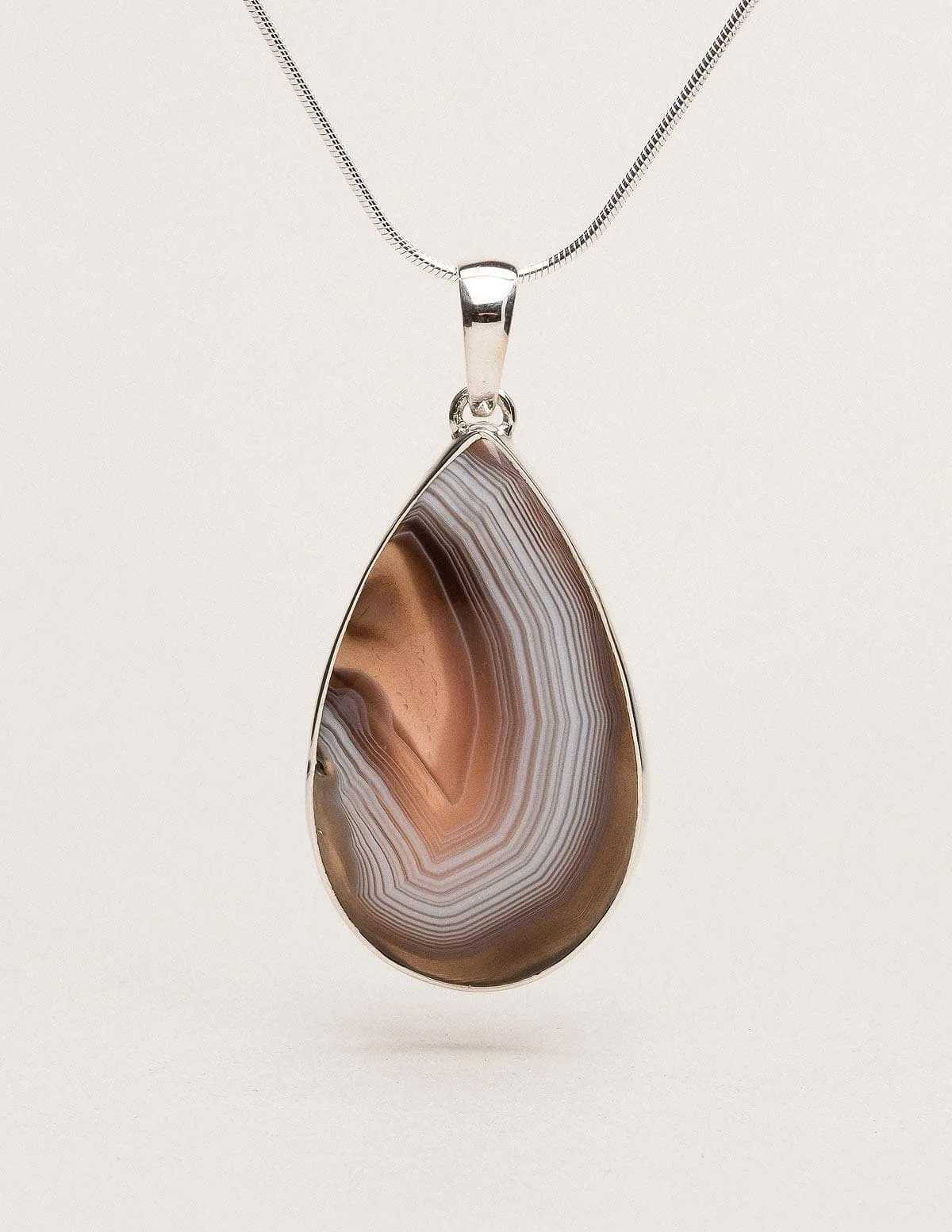 Botswana Agate Silver Necklace