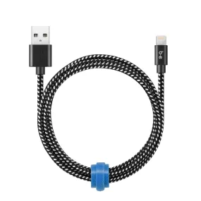Braided Charge/Sync Lightning to USB-A Cable 4ft Zebra