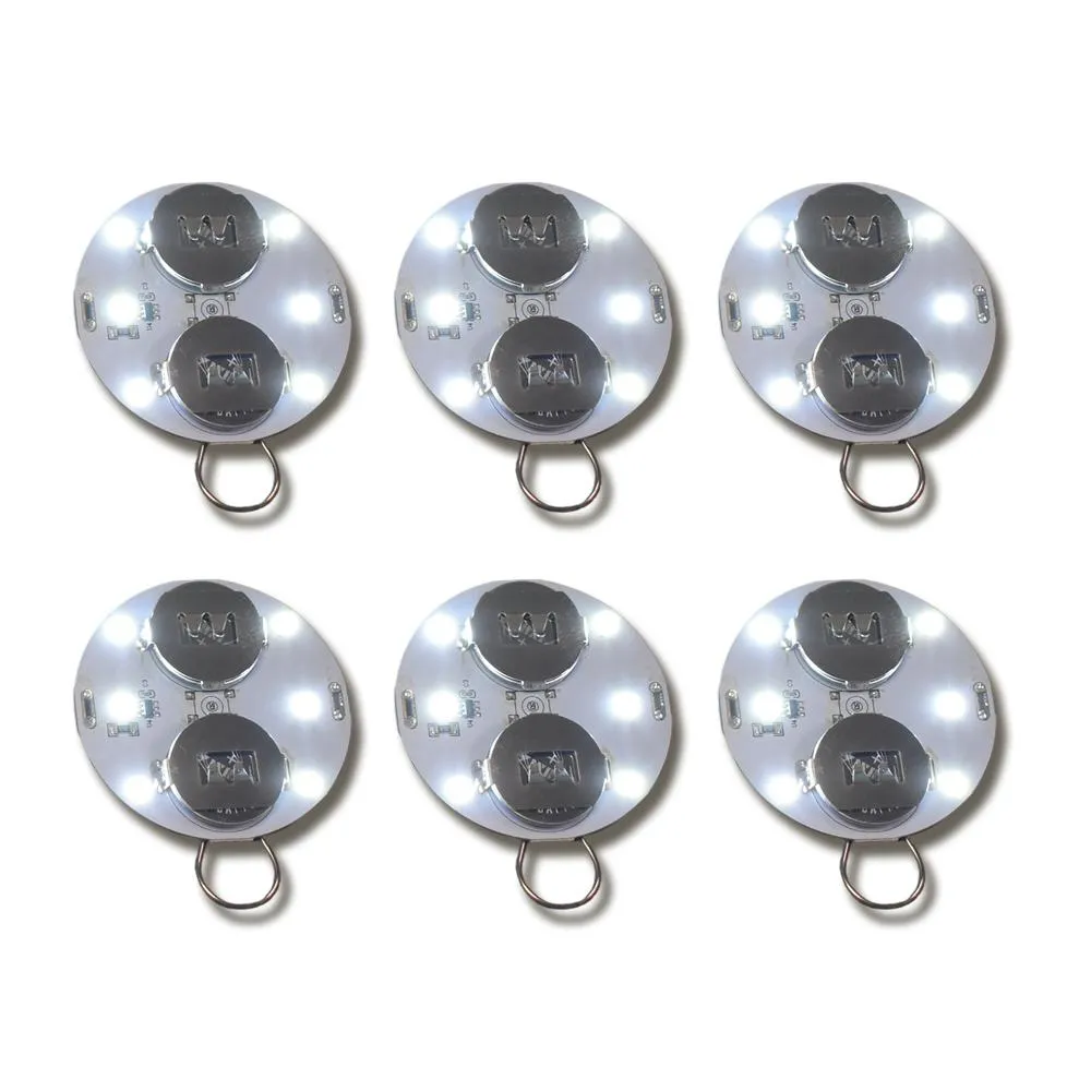 Budget-Friendly LED Disk Lights for Paper Lanterns and Crafts, Cool White (6-PACK)