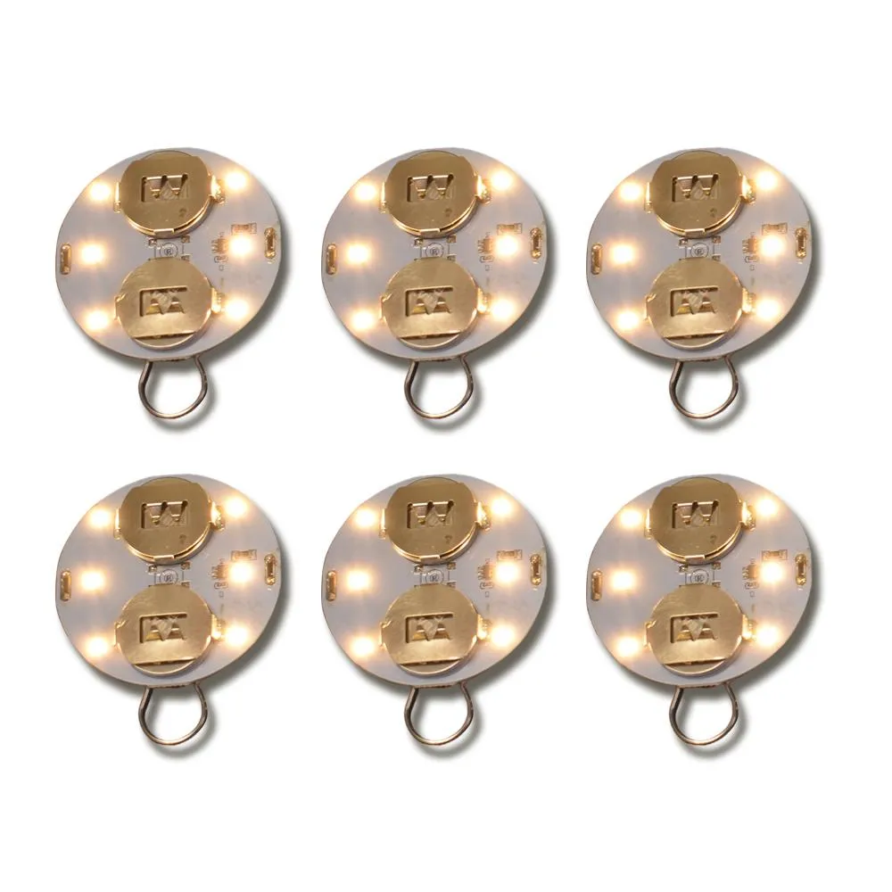 Budget-Friendly LED Disk Lights for Paper Lanterns and Crafts, Warm White (6-PACK)