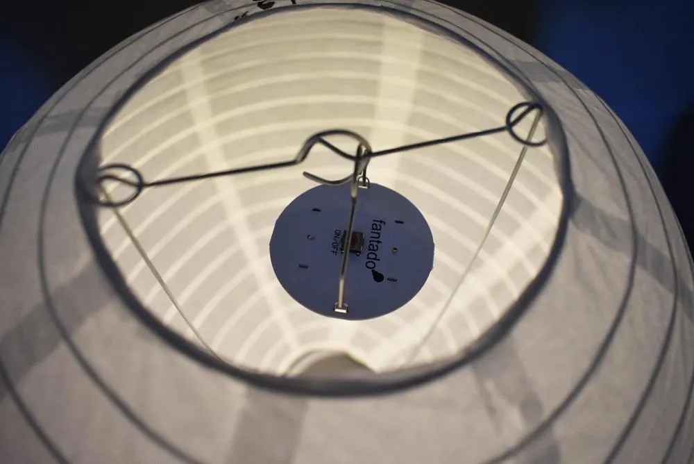 BULK PACK (24) LED Hanging Disk Light For Paper Lanterns, Warm White (Battery Powered)