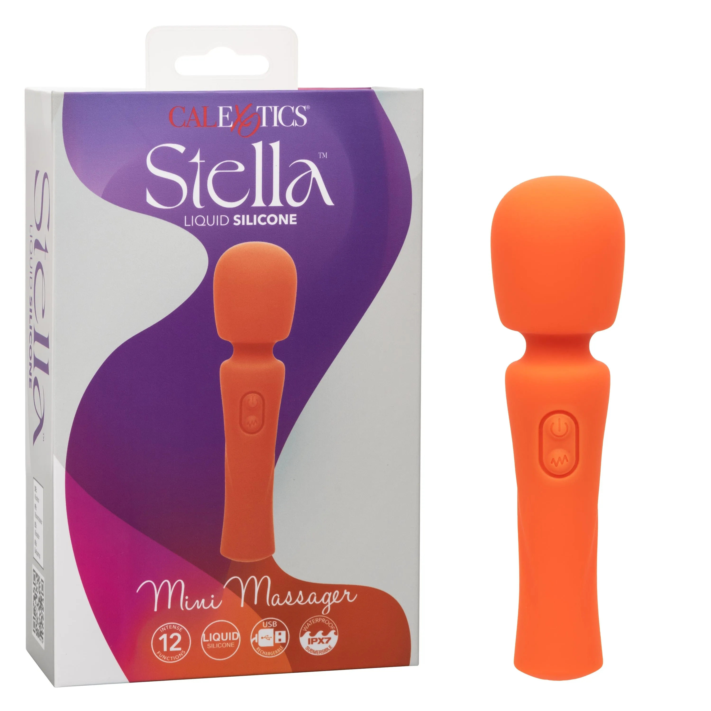 California Exotics - Stella Liquid Silicone Mini Wand Massager (Orange)
