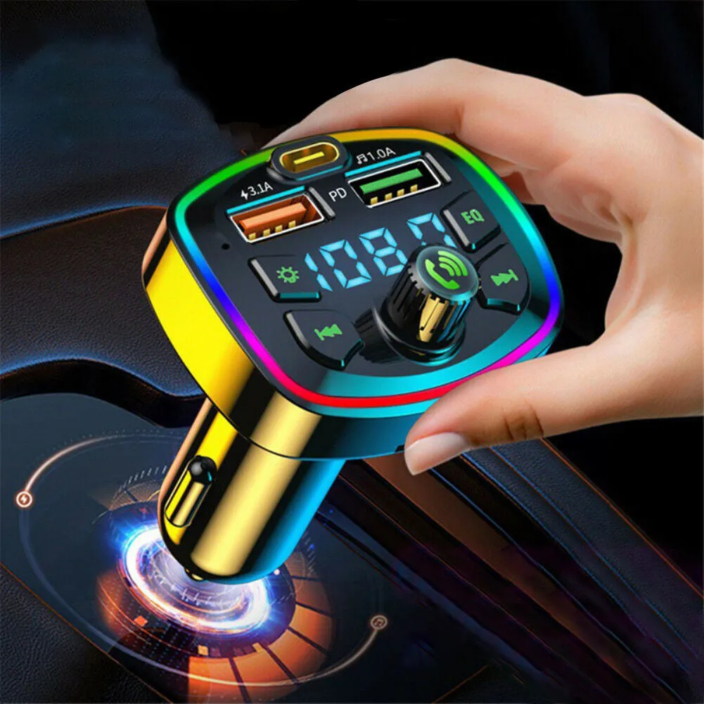 Car Bluetooth-compatible 5.0 Fm Transmitter With Microphone