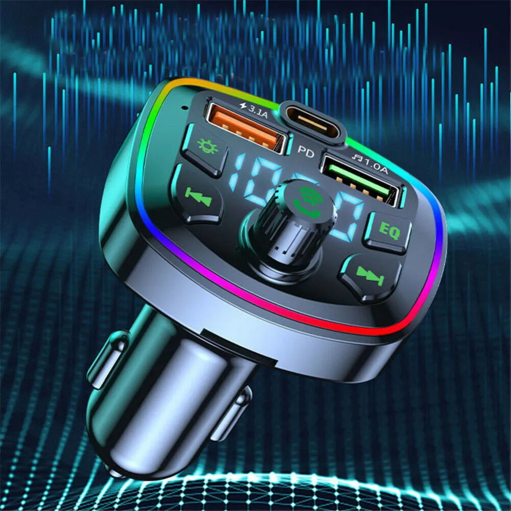 Car Bluetooth-compatible 5.0 Fm Transmitter With Microphone