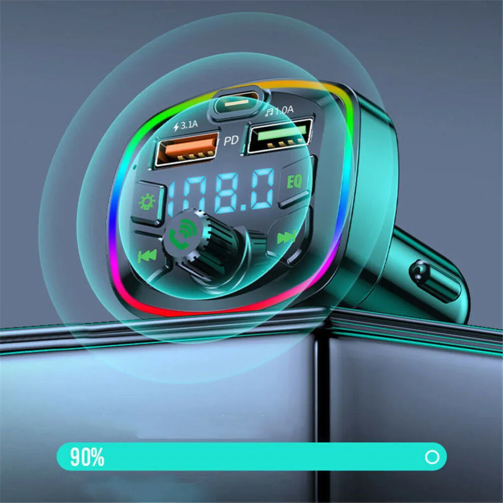 Car Bluetooth-compatible 5.0 Fm Transmitter With Microphone