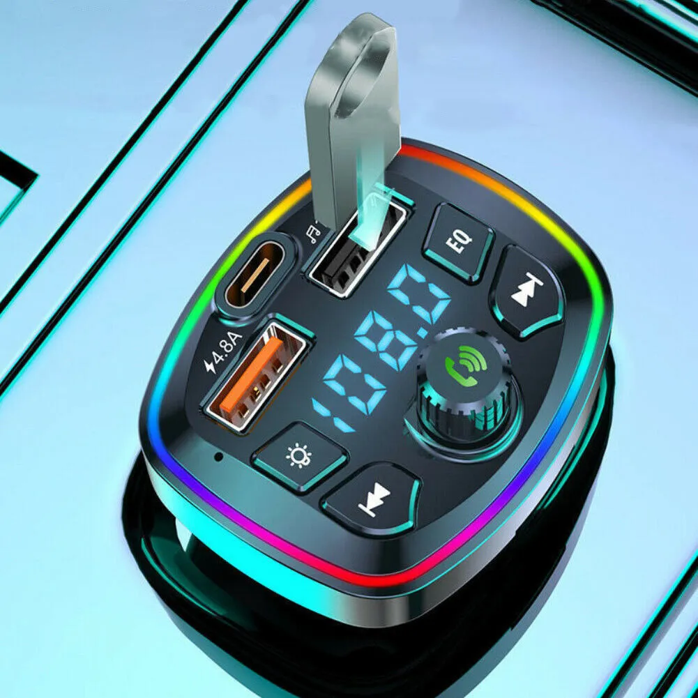 Car Bluetooth-compatible 5.0 Fm Transmitter With Microphone