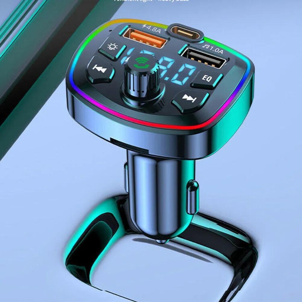 Car Bluetooth-compatible 5.0 Fm Transmitter With Microphone