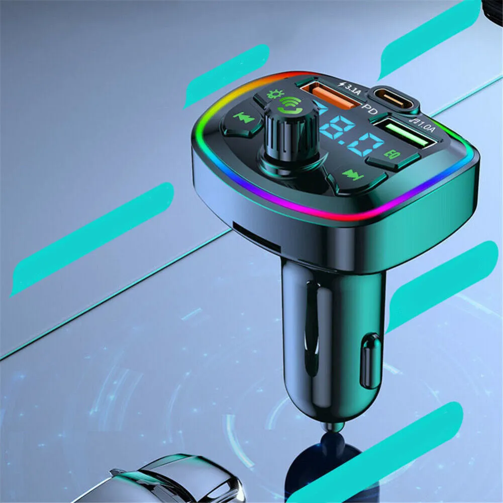 Car Bluetooth-compatible 5.0 Fm Transmitter With Microphone