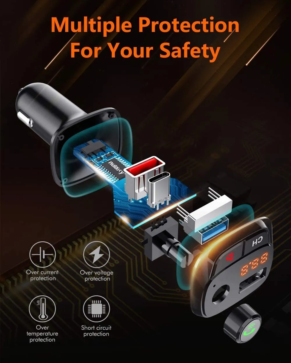 Car Wireless Bluetooth Mp3 Music Player Fm Transmitter Car